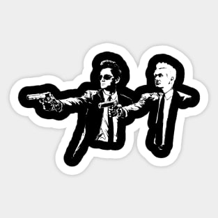 Good Omens Crowley Aziraphale Bansky Pulp Fiction Sticker